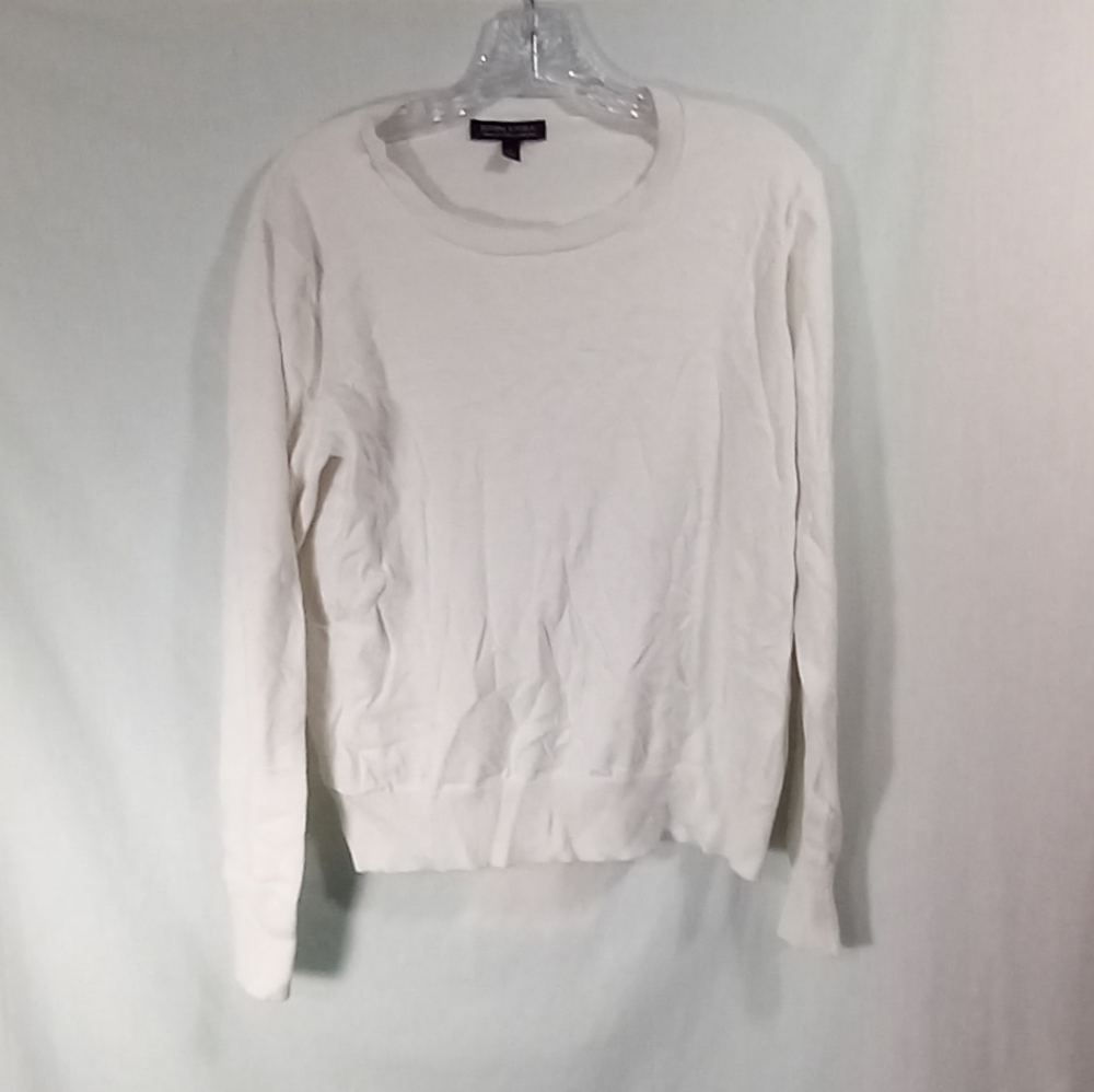Banana Republic White Pima Cotton Cashmere Blend Sweater Size L